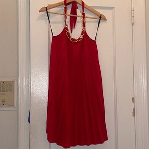 Wet Seal Red Dress with Gold Chain